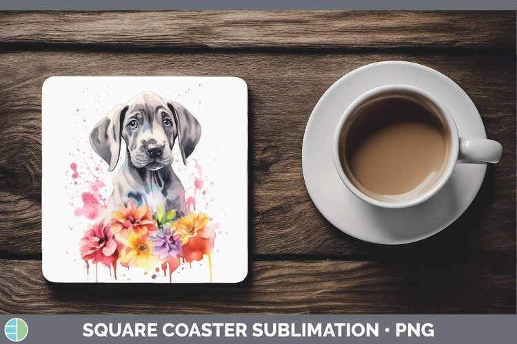 GorgeousCartoon Watercolor Square Coaster design.