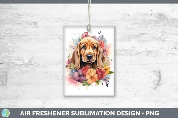 Watercolor Dogs Bloodhound Air Freshener Sublimation Car Fre