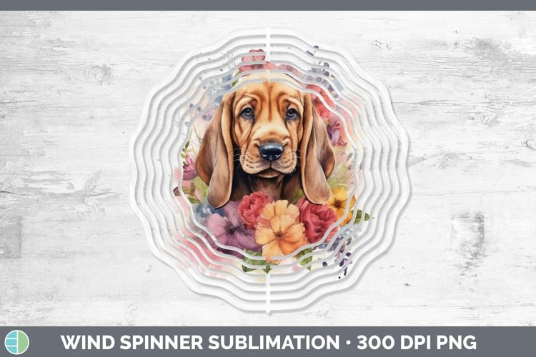 Watercolor Dogs Bloodhound Wind Spinner Sublimation Spinner example image 1