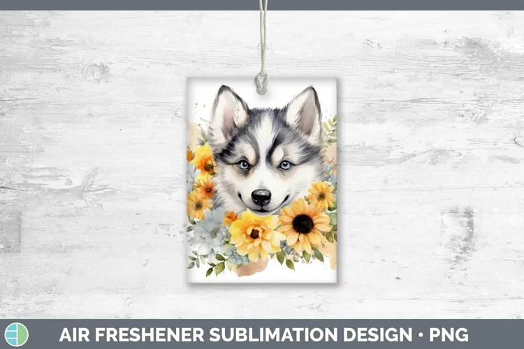 Watercolor Dogs Husky Air Freshener Sublimation Car Freshene