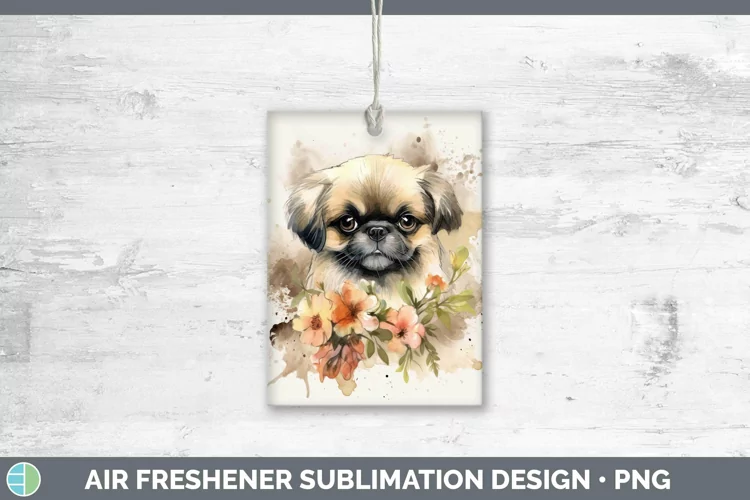 Watercolor Dogs Pekingese Air Freshener Sublimation Car Fres