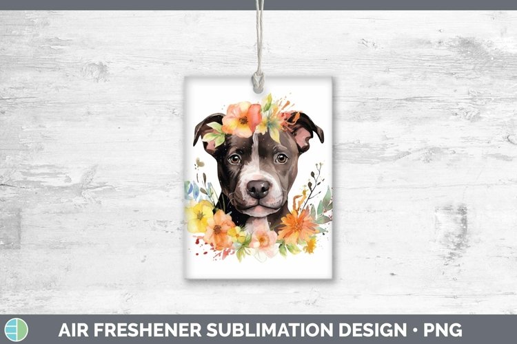 Watercolor Dogs Pit Bull Air Freshener Sublimation Car Fresh example image 1