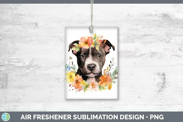 Watercolor Dogs Pit Bull Air Freshener Sublimation Car Fresh