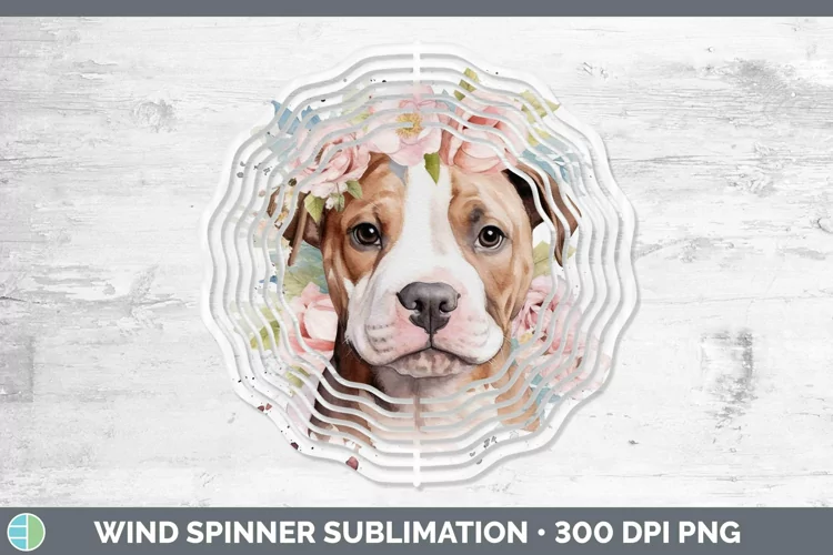 Watercolor Dog American Staffordshire Wind Spinner Sublimati