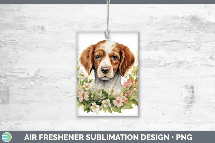 Watercolor Dog Brittany Dog Air Freshener Sublimation Car Fr