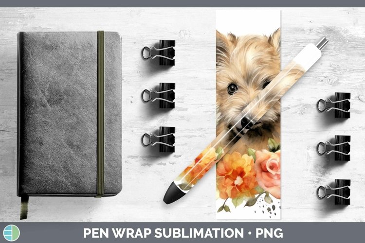 Watercolor Dog Cairn Terrier Pen Wrap Sublimation Epoxy Pen