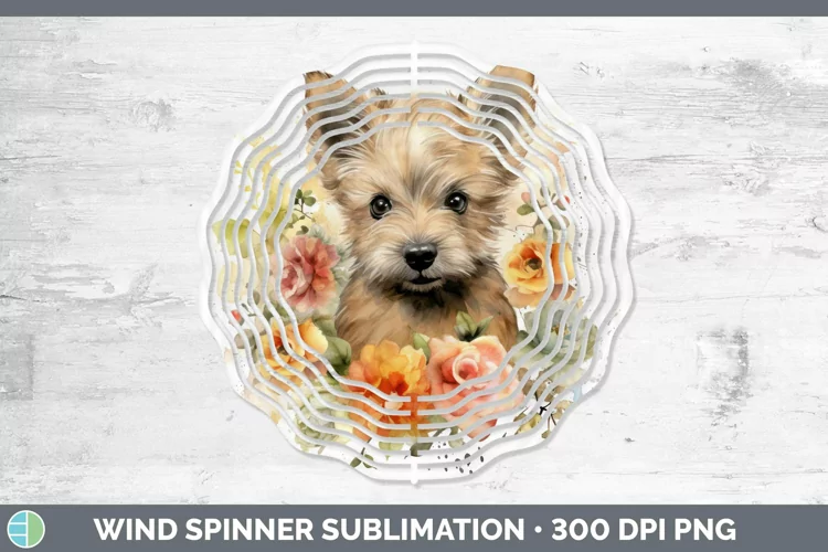 Watercolor Dog Cairn Terrier Wind Spinner Sublimation Spinne