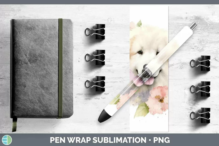 Watercolor Dog Great Pyrenees Pen Wrap Sublimation Epoxy Pen
