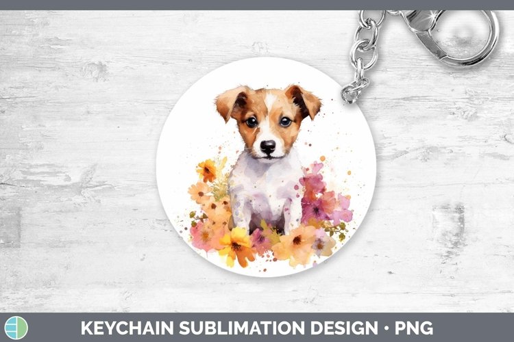 GorgeousWatercolor Dog Keychain design.