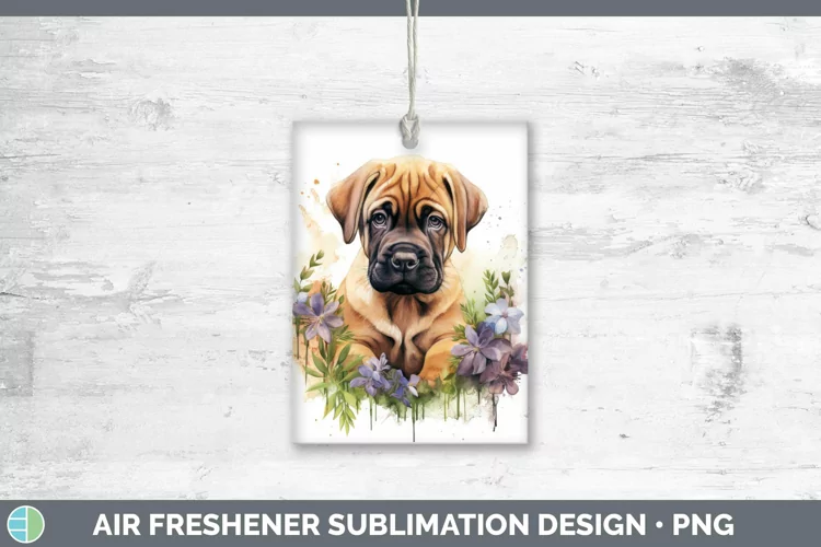 Watercolor Dog Mastiff Air Freshener Sublimation Car Freshen