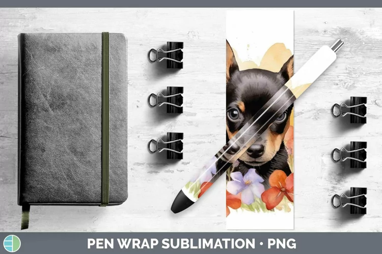 Watercolor Dog Miniature Pinscher Pen Wrap Sublimation Epoxy