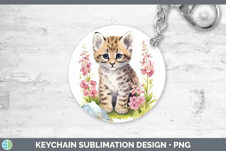 Wild Cats Andean Mountain Cat Keychain Sublimation Keyring D