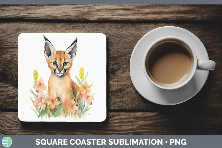 Wild Cats Caracal Square Coaster Sublimation Coaster Designs