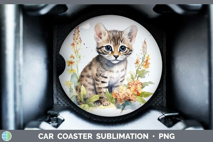 Wild Cats Geoffroys Cat Car Coaster Sublimation Coaster Desi