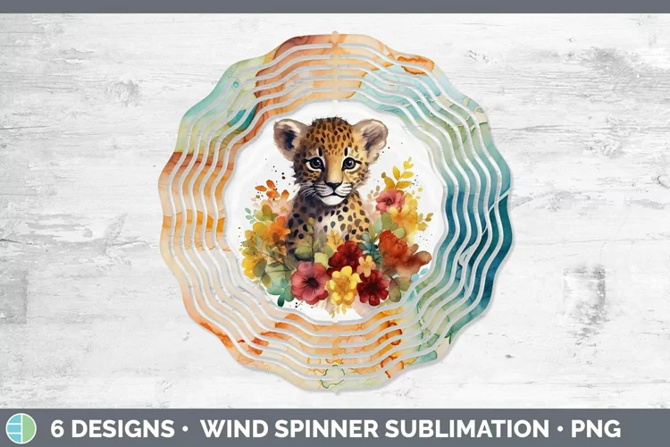 Wild Cats Jaguar Wind Spinner Sublimation Spinner Designs