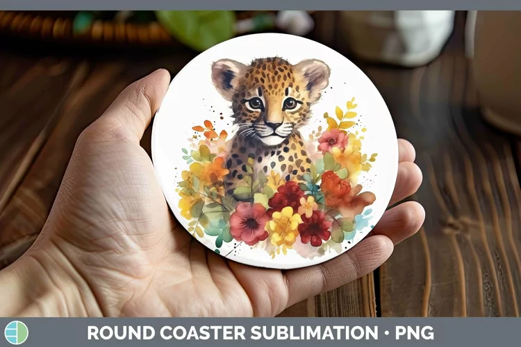 Wild Cats Jaguar Round Coaster Sublimation Coaster Designs
