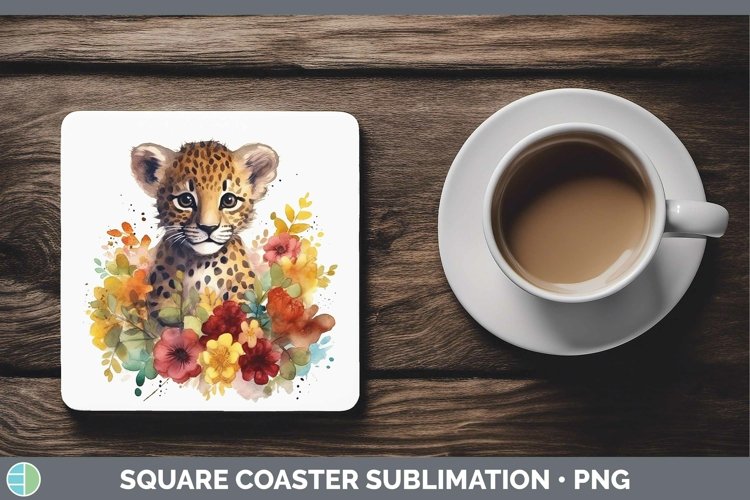 GorgeousWild Cats Square Coaster design.