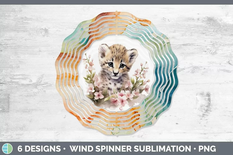 Wild Cats Leopard Clouded Wind Spinner Sublimation Spinner D