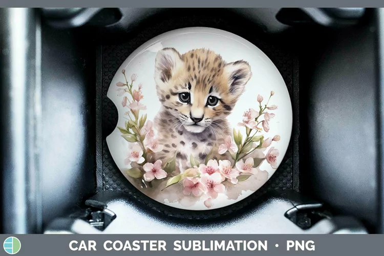 Wild Cats Leopard Clouded Car Coaster Sublimation Coaster De