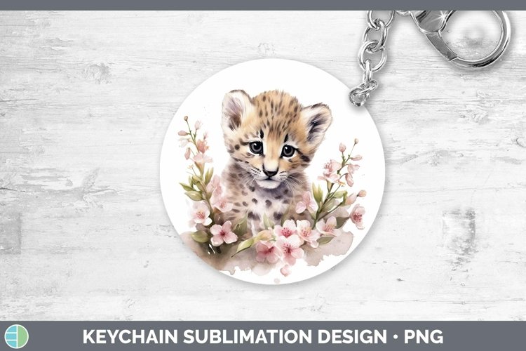 Wild Cats Leopard Clouded Keychain Sublimation Keyring Desig