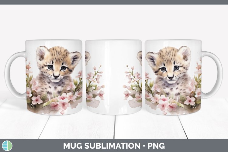 Wild Cats Leopard Clouded Mug Wrap Sublimation Coffee Cup De example image 1