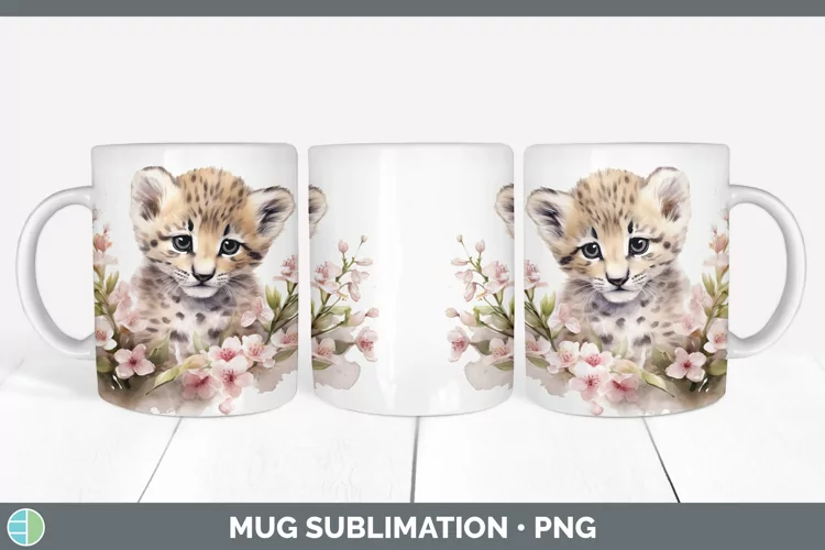Wild Cats Leopard Clouded Mug Wrap Sublimation Coffee Cup De