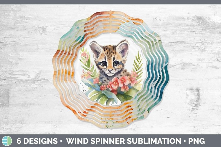 Wild Cats Margay Cat Wind Spinner Sublimation Spinner Design example image 1