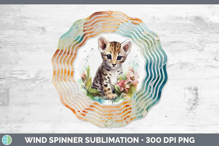 Wild Cats Ocelot Wind Spinner Sublimation Spinner Designs