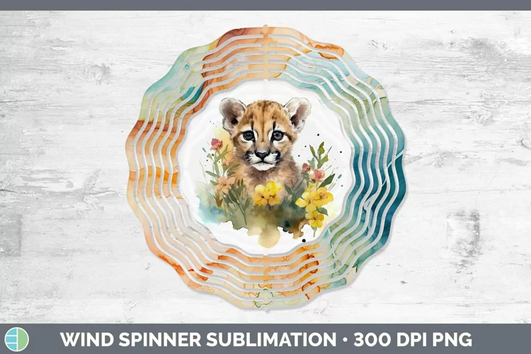 Wild Cats Puma Concolor Wind Spinner Sublimation Spinner Des