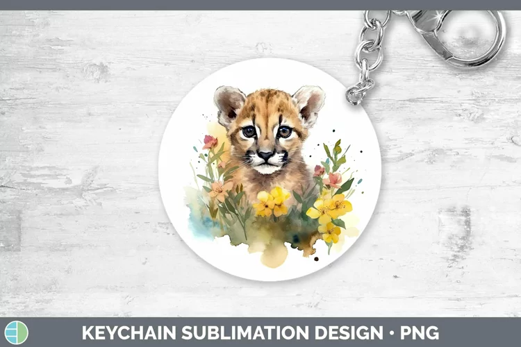 Wild Cats Puma Concolor Keychain Sublimation Keyring Designs