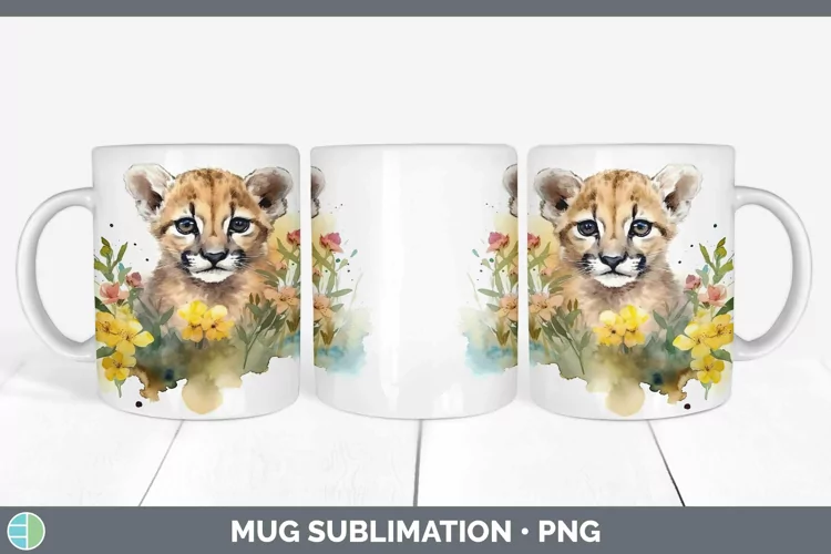 Wild Cats Puma Concolor Mug Wrap Sublimation Coffee Cup Desi