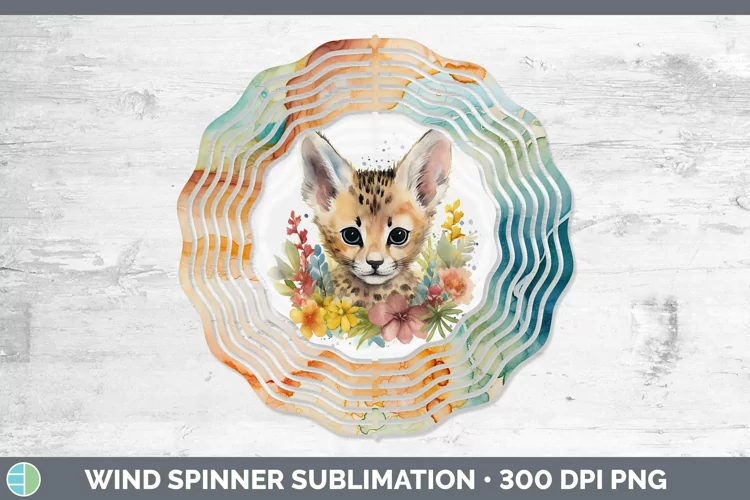 Wild Cats Serval Cat Wind Spinner Sublimation Spinner Design