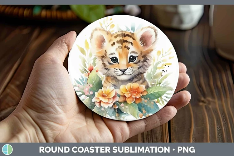 Wild Cats Tiger Round Coaster Sublimation Coaster Designs