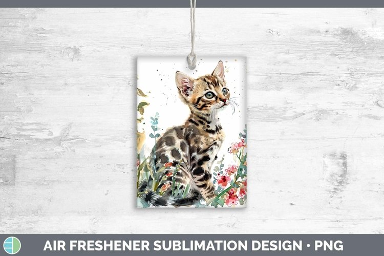 Boho Cat Bengal Cat Air Freshener Sublimation Car Freshener example image 1