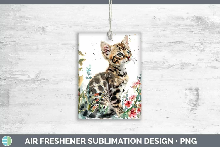 Boho Cat Bengal Cat Air Freshener Sublimation Car Freshener