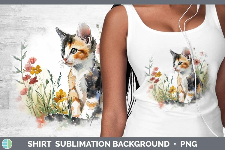 Boho Cat Calico Cat Shirt Sublimation Sublimation Background