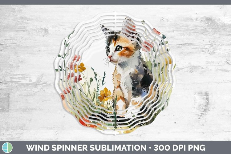 Boho Cat Calico Cat Wind Spinner Sublimation Spinner Designs