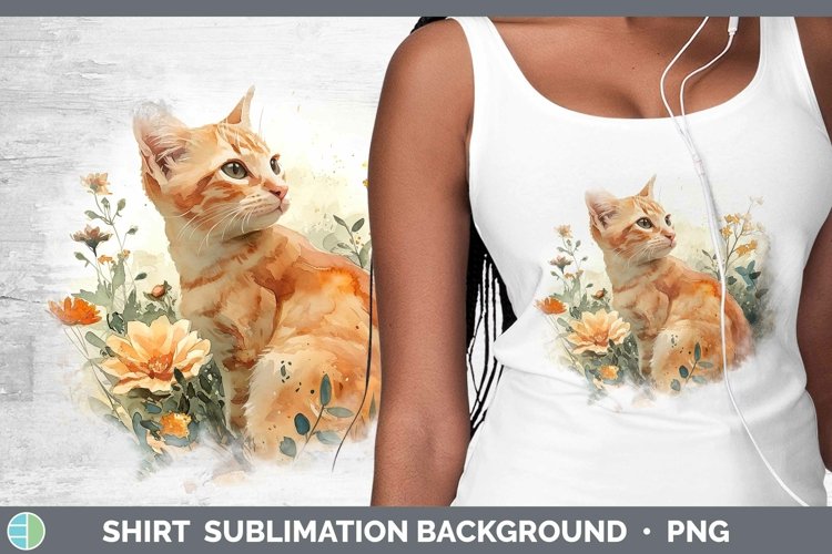 Boho Cat Orange Cat Shirt Sublimation Sublimation Background