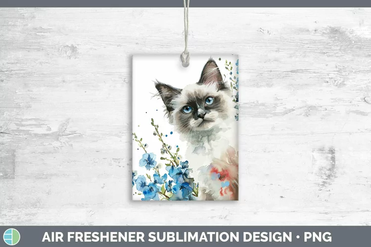 Boho Cat Ragdoll Cat Air Freshener Sublimation Car Freshener