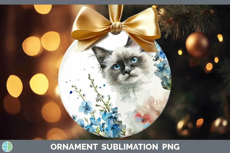 Boho Cat Ragdoll Cat Ornament Sublimation Bauble Designs