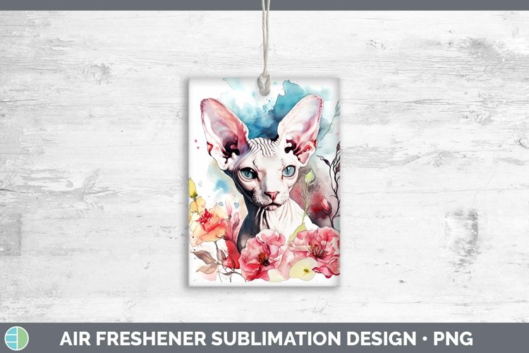 Boho Cat Sphynx Cat Air Freshener Sublimation Car Freshener example image 1