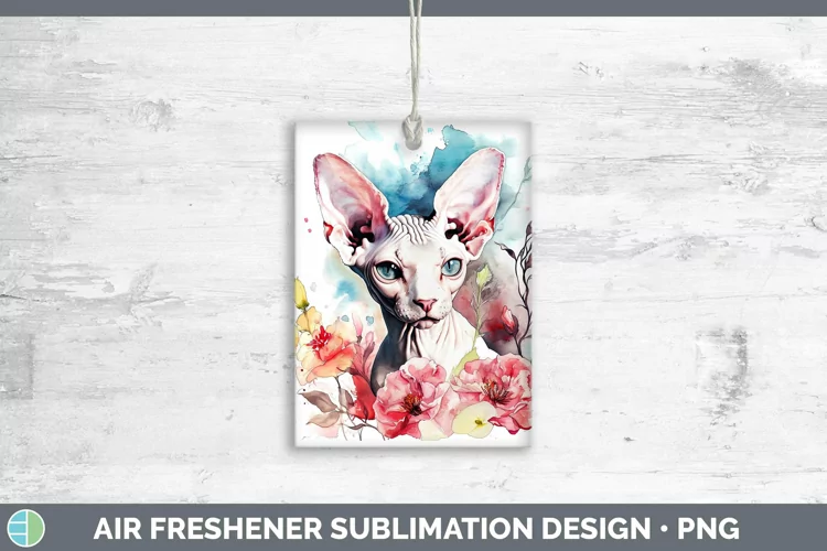 Boho Cat Sphynx Cat Air Freshener Sublimation Car Freshener