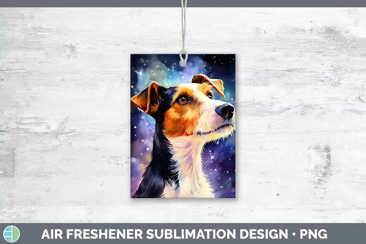 Galaxy Dog Fox Terrier Dog Air Freshener Sublimation Car Fre