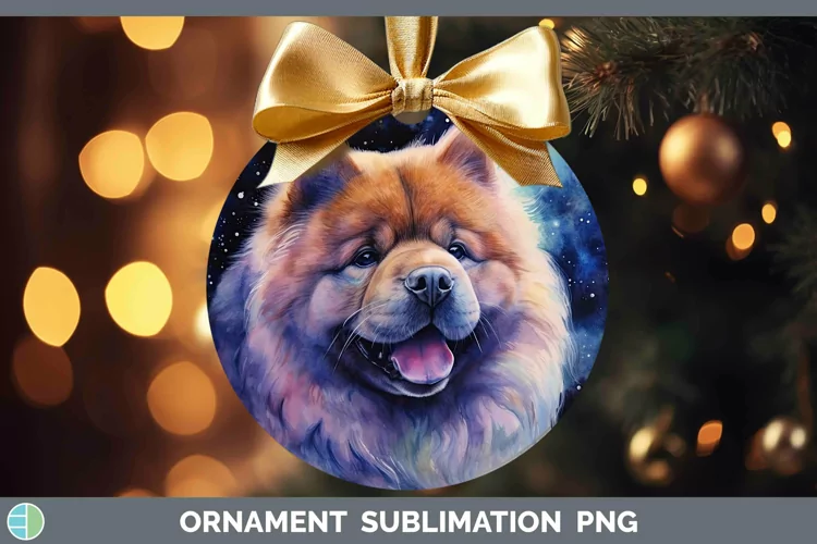 Galaxy Dog Chow Chow Ornament Sublimation Bauble Designs