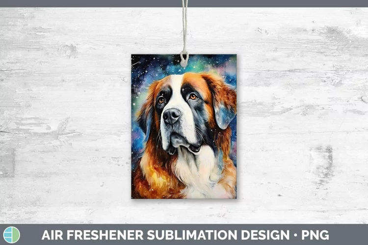 Galaxy Dog Saint Bernard Air Freshener Sublimation Car Fresh