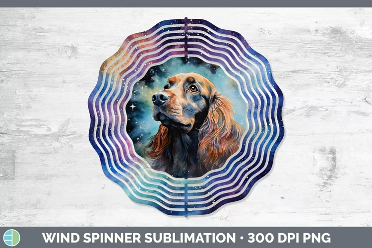 Galaxy Dog Cocker Spaniel Wind Spinner Sublimation Spinner D