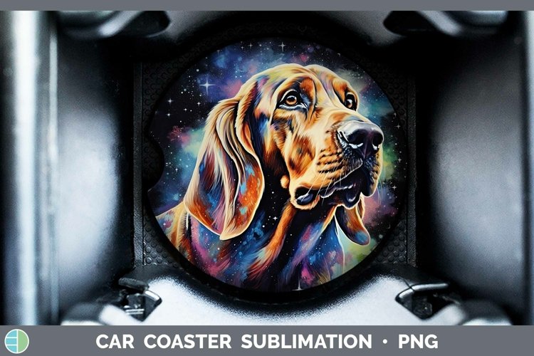 Galaxy Dog Bloodhound Car Coaster Sublimation Coaster Design example image 1