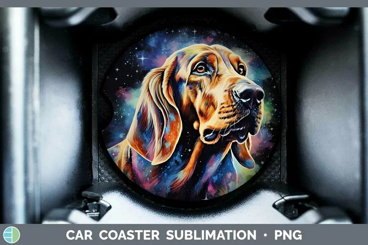 Galaxy Dog Bloodhound Car Coaster Sublimation Coaster Design