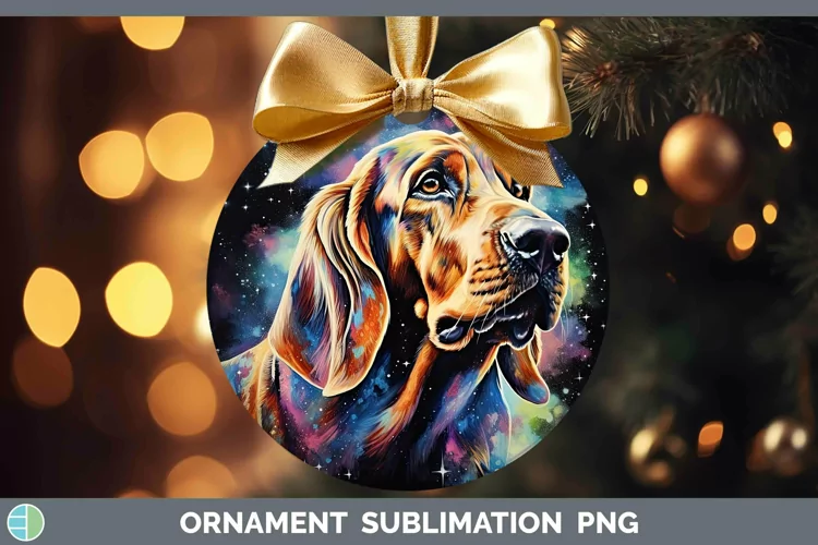 Galaxy Dog Bloodhound Ornament Sublimation Bauble Designs