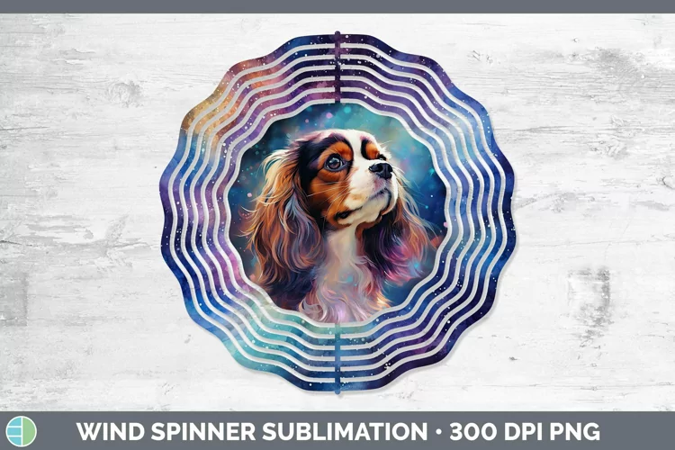 Galaxy Dog Cavalier King Charles Spaniel Wind Spinner Sublim